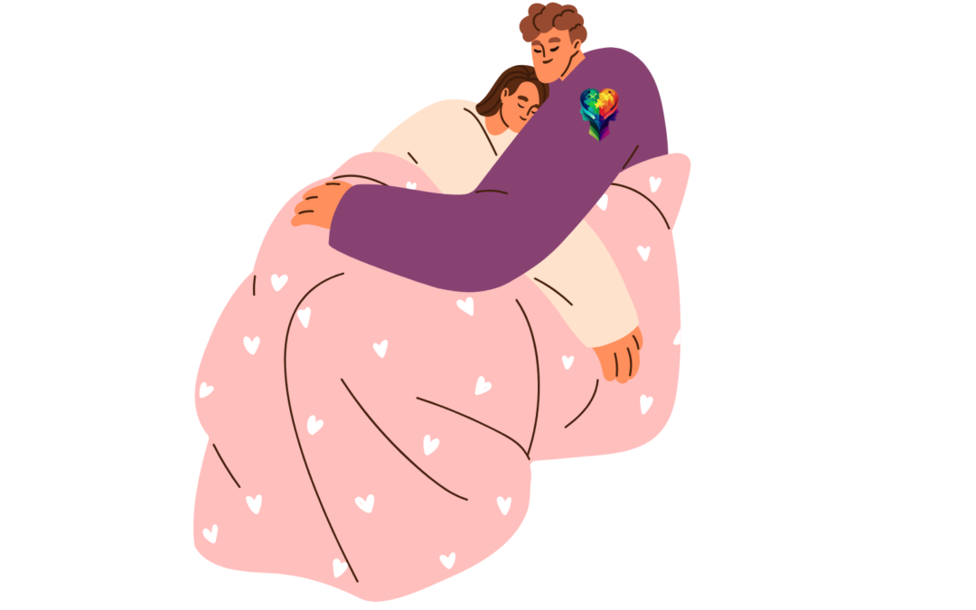 A cartoon couple under a blanket Exploring Autism and Sexuality: A Comprehensive Overview.