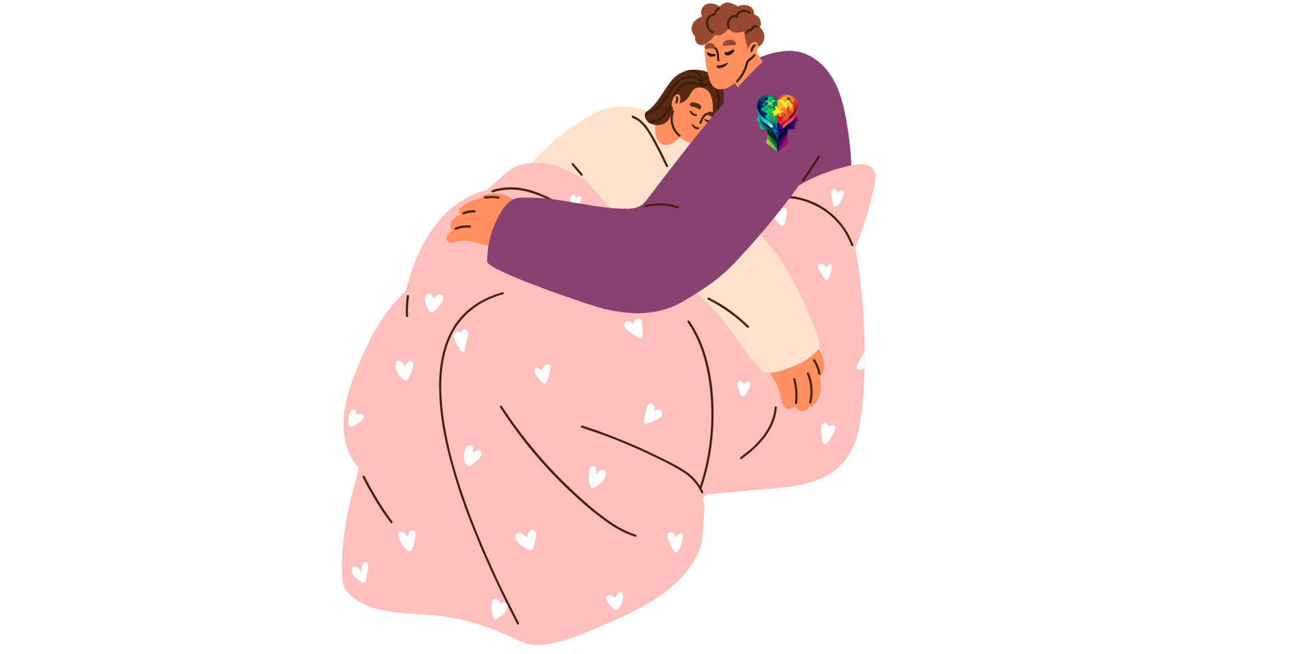 A cartoon couple under a blanket Exploring Autism and Sexuality: A Comprehensive Overview.