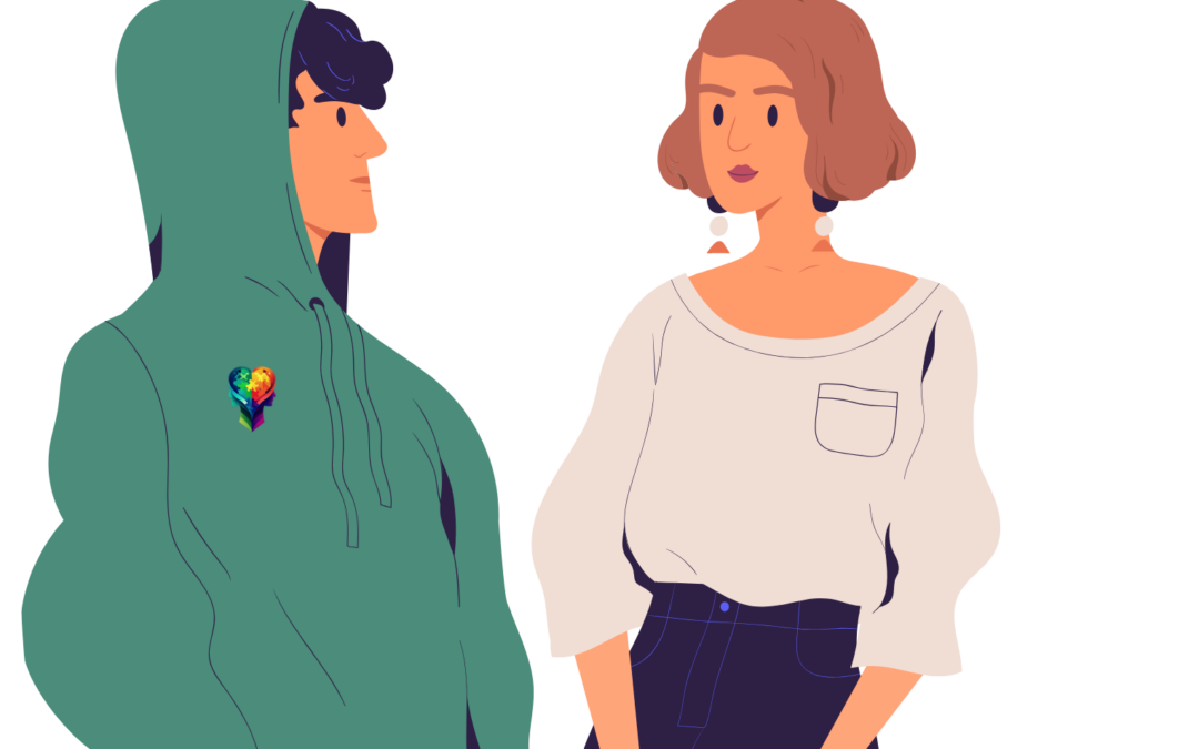 A cartoon couple Unlocking Alexithymia: A Silence of Emotional Expression.