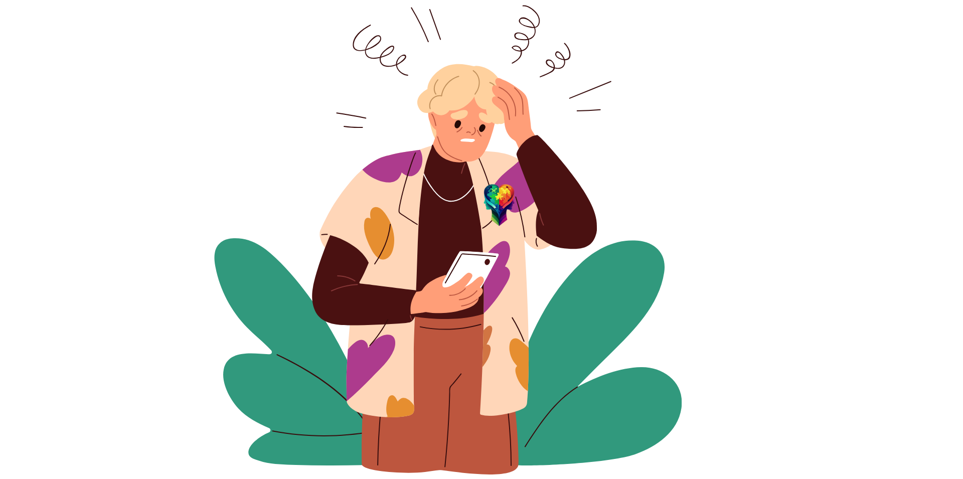 A cartoon man trying to unlock the power of the Highly Sensitive Person inside of him.