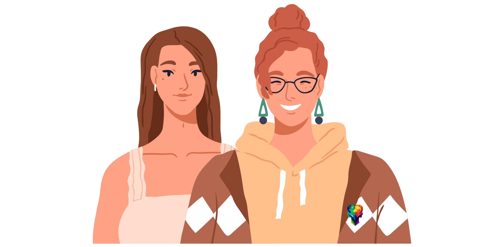 Two cartoon women, one saying, I Was Just Diagnosed with Female Autism, Now What?