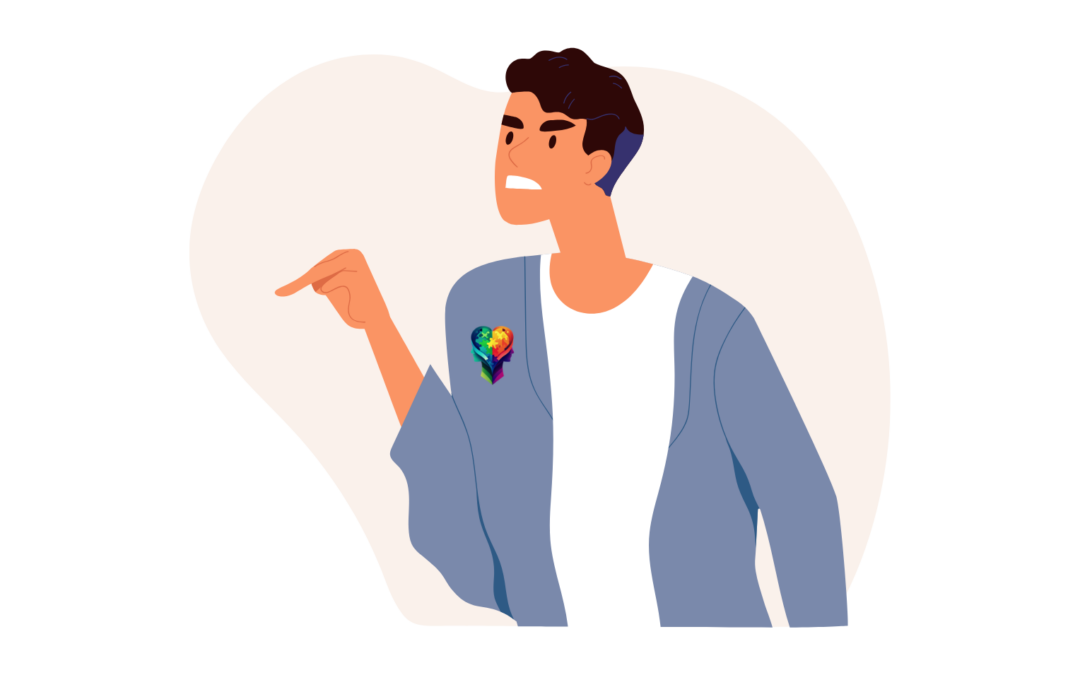 A cartoon person not Understanding Anger in Neurodiverse Relationships.